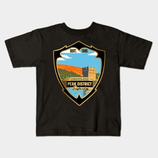 Black Logo Peak District National Park England Kids T-Shirt